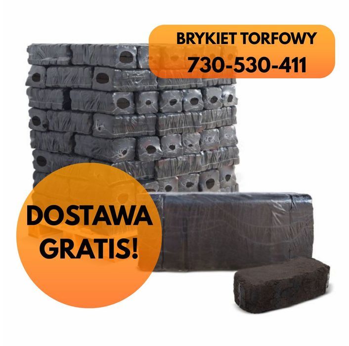 Brykiet torfowy paleta- paczkowany, big-bag, DOSTAWA GRATIS