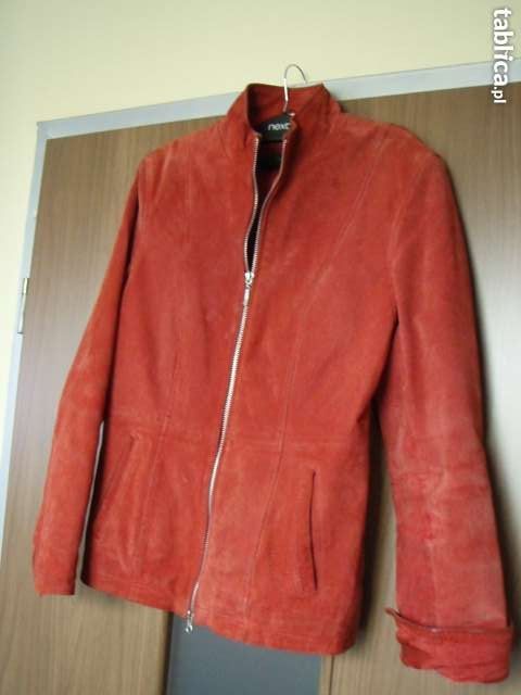 skórzana kurtka, czerwona 36/38