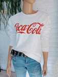 Bluza sportowa dziewczęca, damska biała z nadrukiem S/36/8 Coca Cola