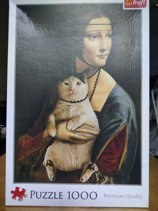 Puzzle Dama z kociczką 1000