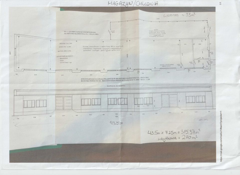 Wynajme Magazyny Hale Mroznie Chlodnie Biuro 270m2 + Plac, Parking 24h