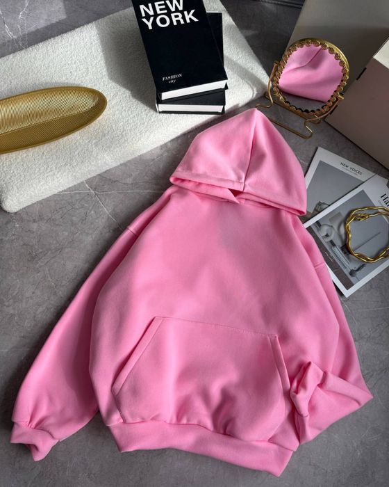 Женское худи на флисе с крыльями розовое Жіноче худі трьохнитка фліс