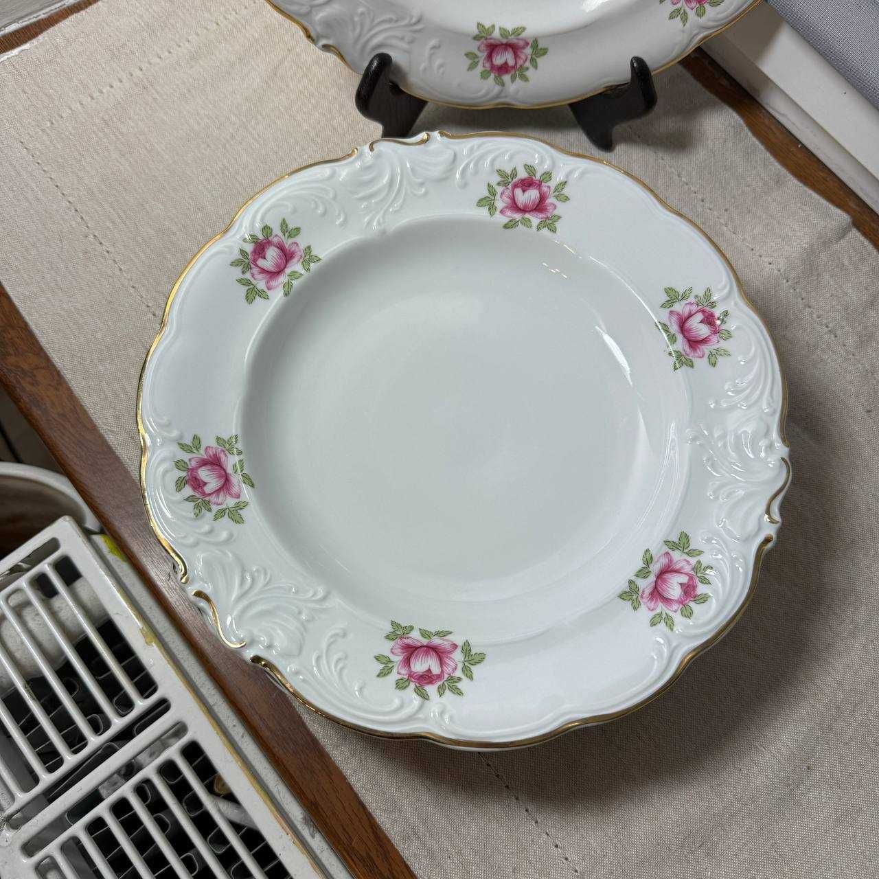 Talerze obiadowe Porcelana Wałbrzych Fryderyka Różyczki PRL