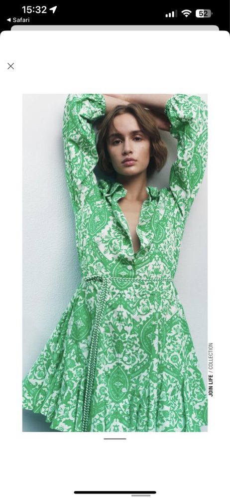 Зелене плаття Zara