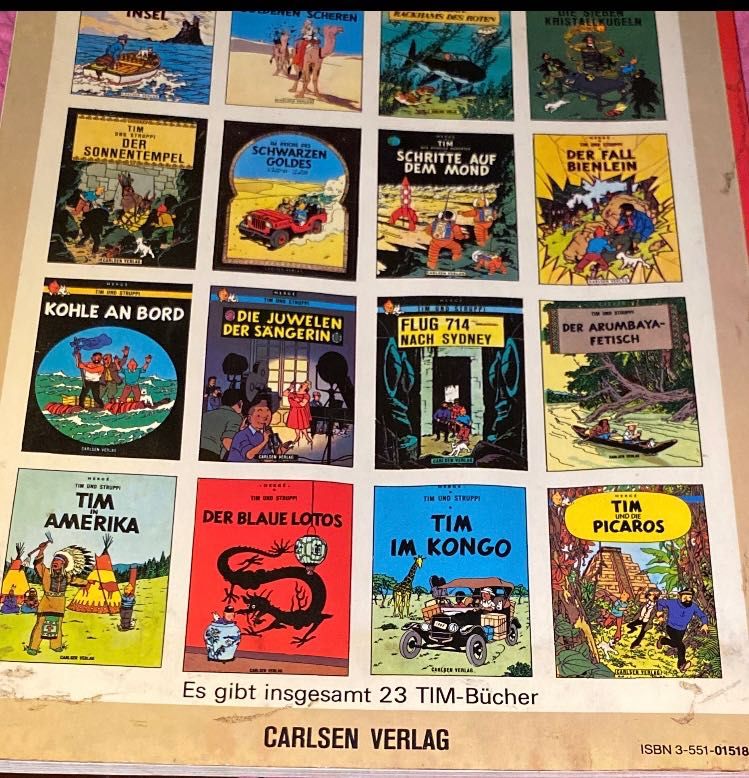 Livro vintage tin tin ( idioma alemão)