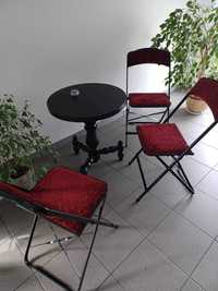 Stolik+ 3 krzesla metalowe
