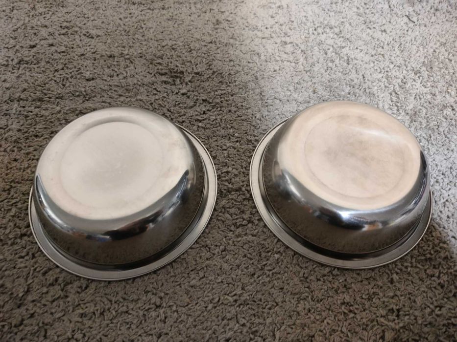 Zestaw Dwóch Misek Drewniany Stojak Na Miski dla zwierząt