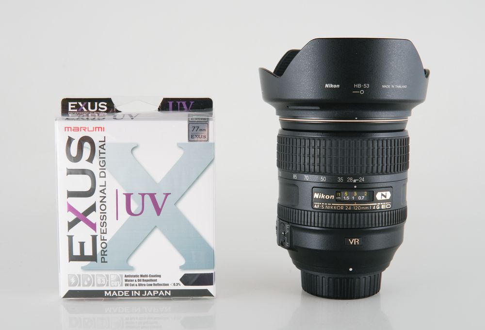 Obiektyw Nikkor AF-S 24-120 f/4G VR, stan bdb. + filtr UV
