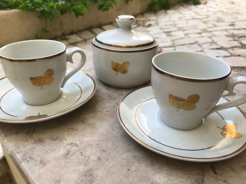 Conjunto de café - 5 peças de porcelana italiana antiga