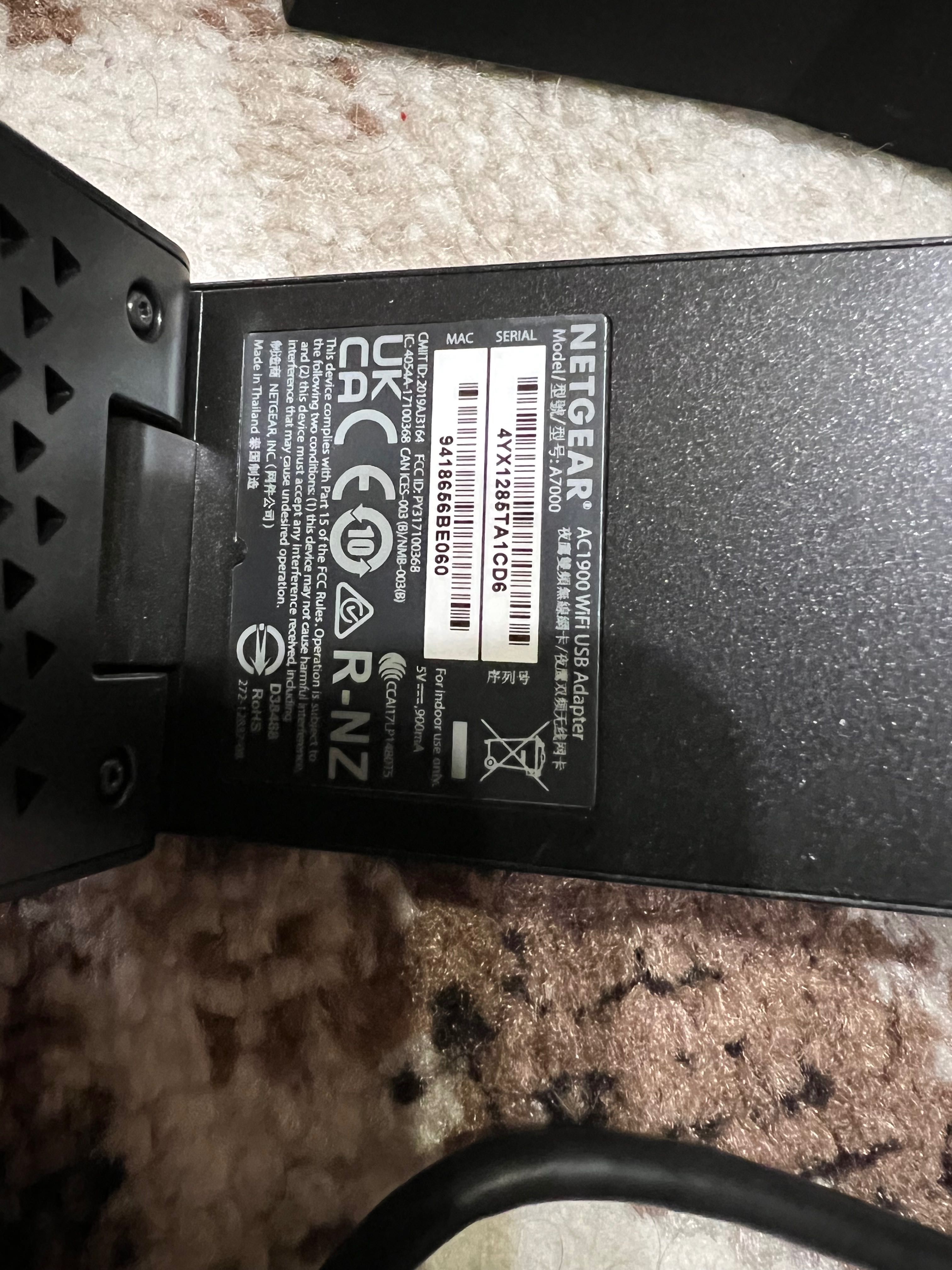NetGear AC1900 WiFi usb adapter