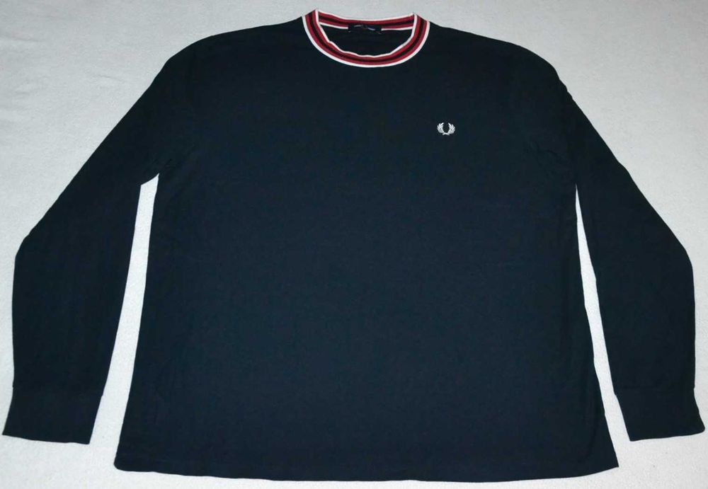 FRED PERRY Koszulka Męska długi rękaw XXL Bawełna Jak Nowa T shirt