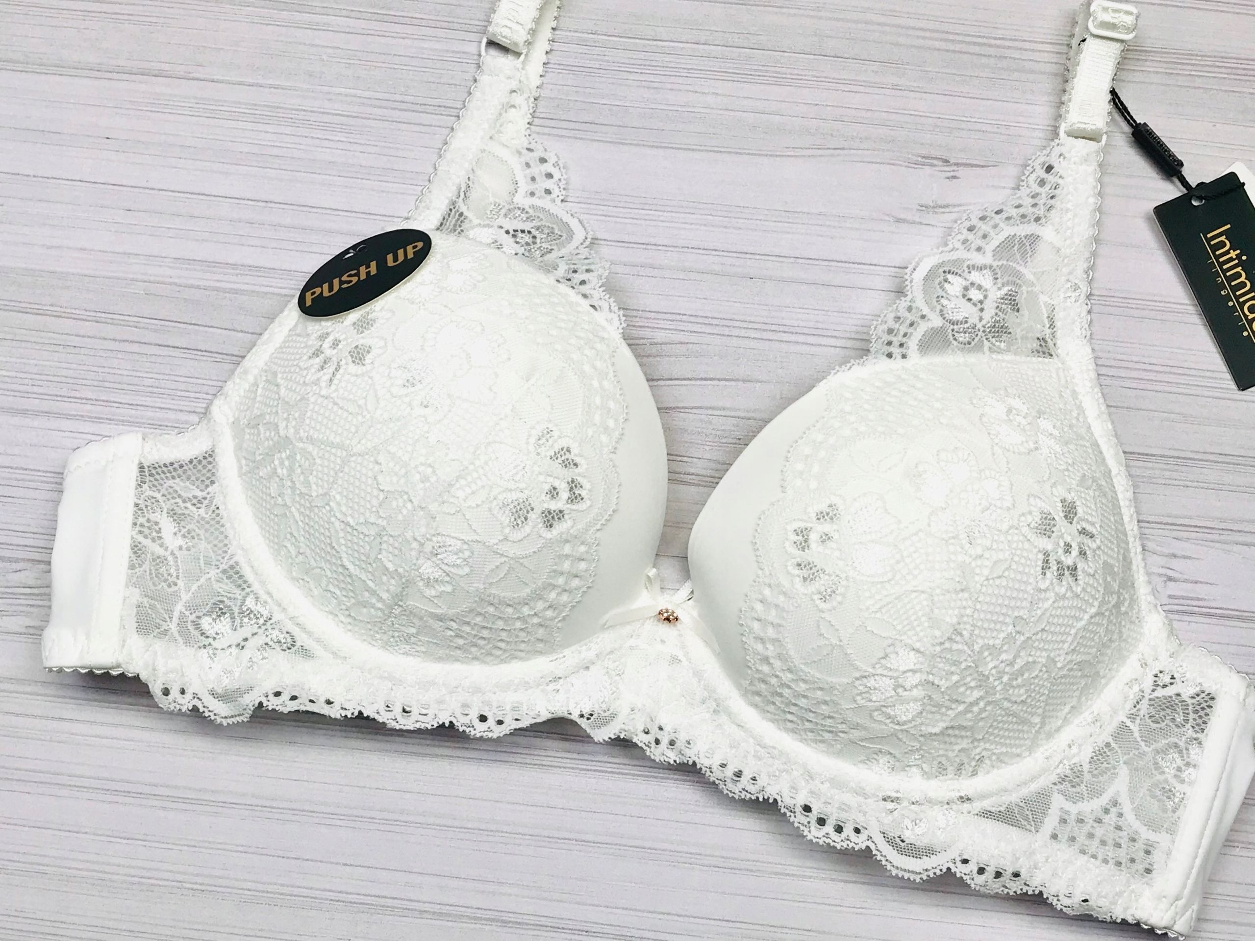 intimidao 85c biustonosz duży push-up powiększa biust ecru