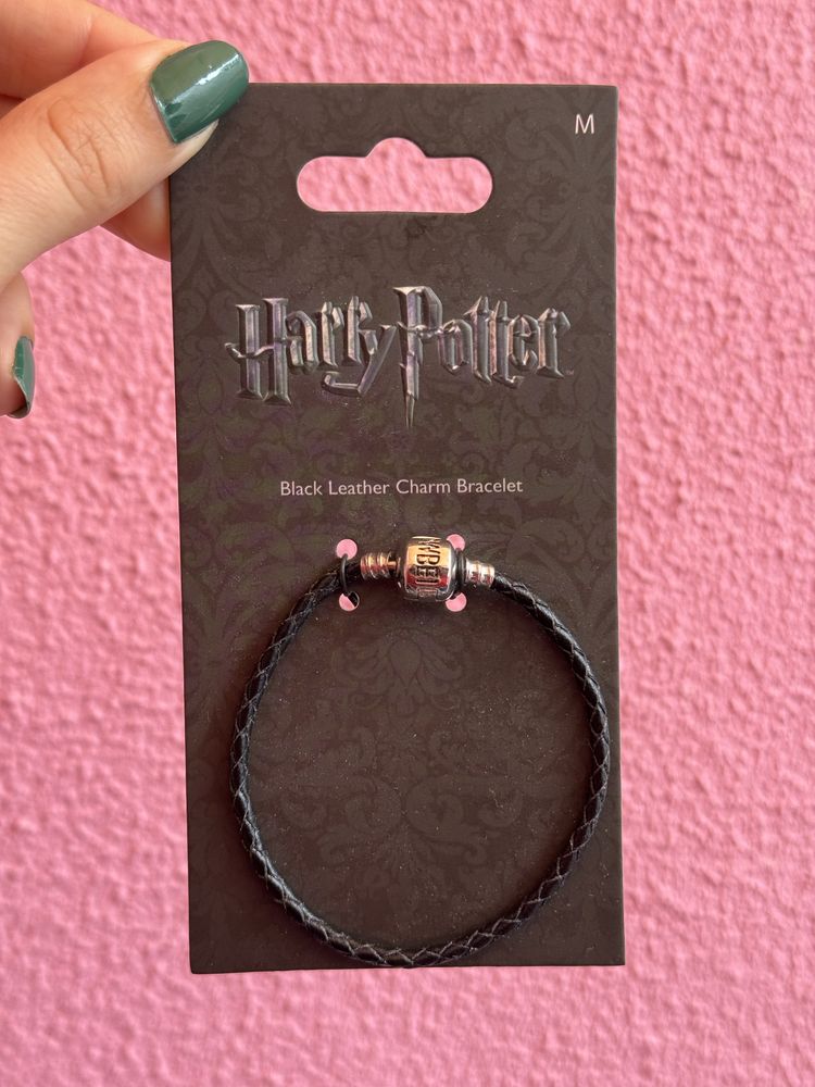Harry Potter | Black Leather Charm Bracelet (size M)