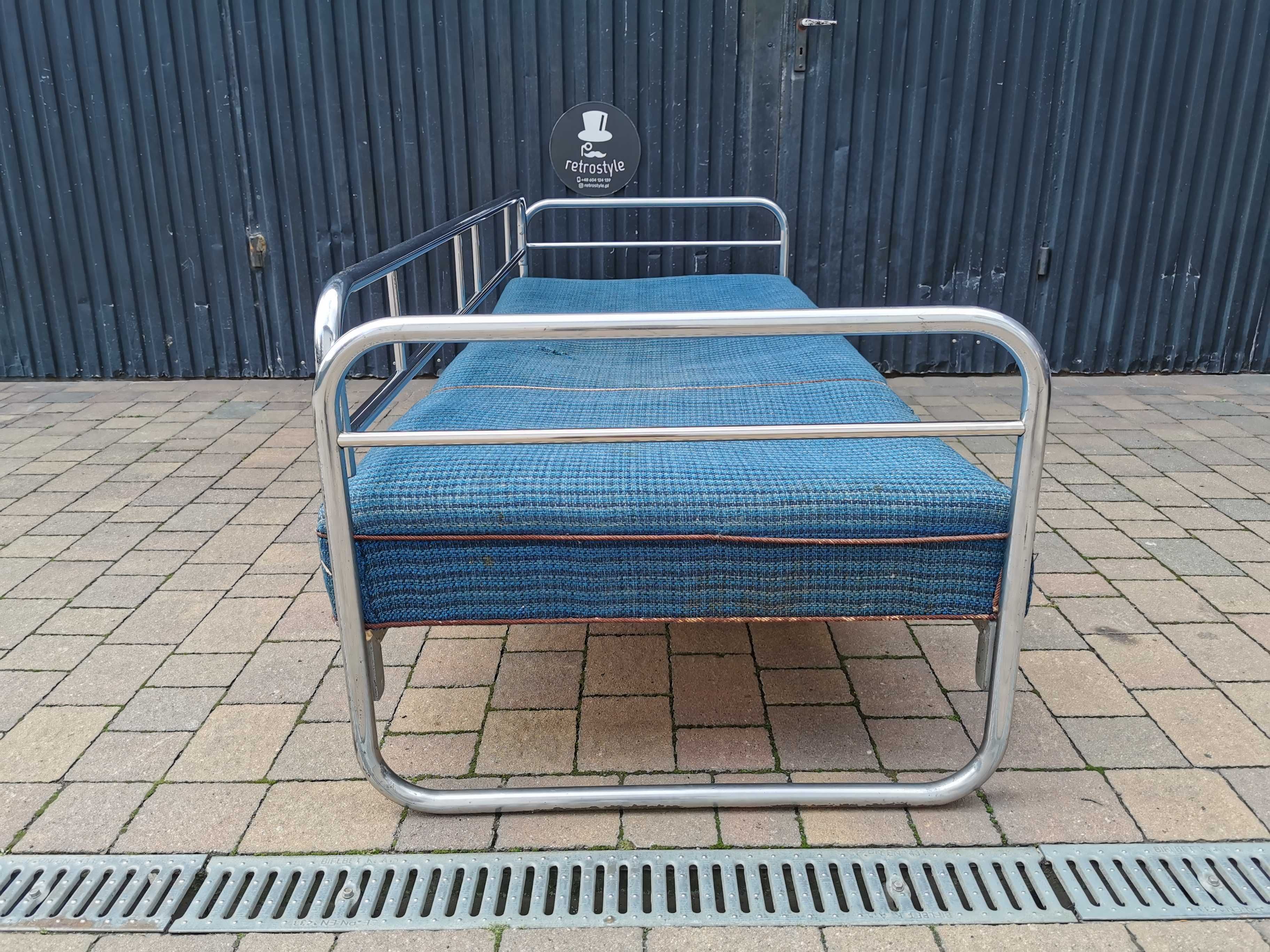 Sofa chrom proj. Robert Slezak/ KOVONA Czechosłowacja '30, Bauhaus