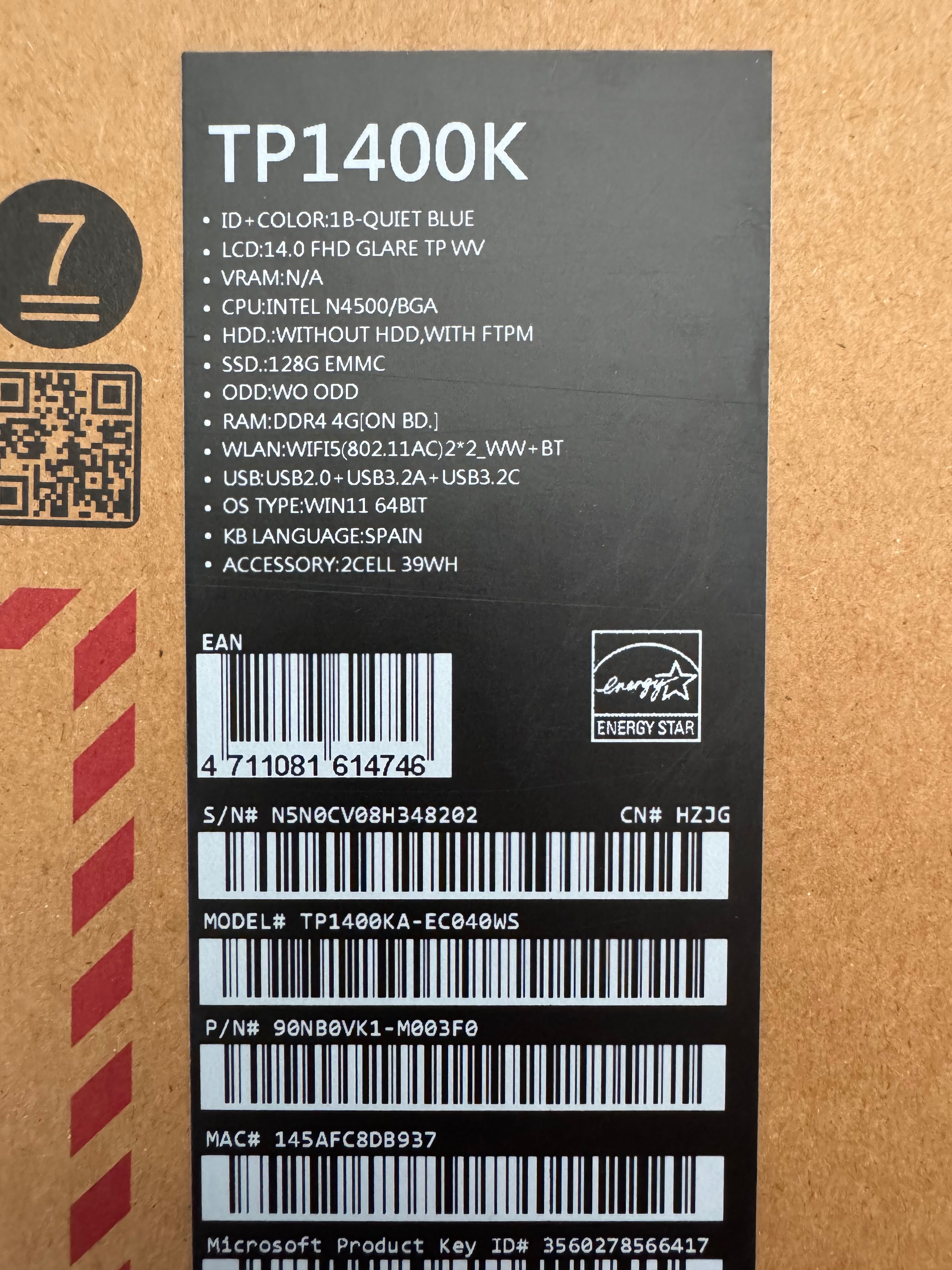 Laptop Asus Vivobook | TP1400K