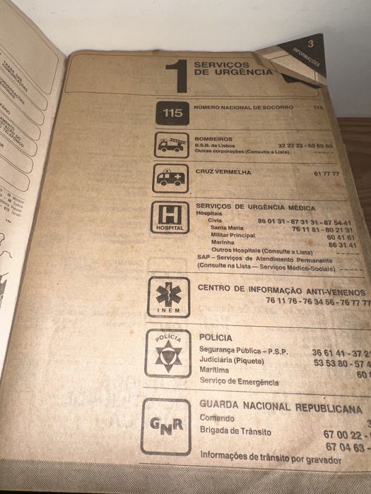 Lista telefónica antiga 84 e 85