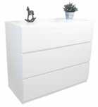 Komoda z 3szufladami new design i funkcjonalność Biały połysk 90x79x50