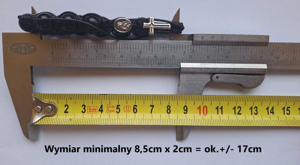 Męski różaniec/bransoletka z krzyżykiem i Matką Bożą Wojownicy Maryi++