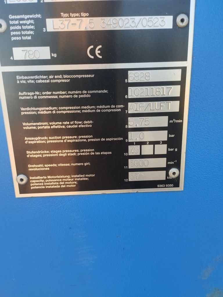 Kompresor śrubowy CompAir L37