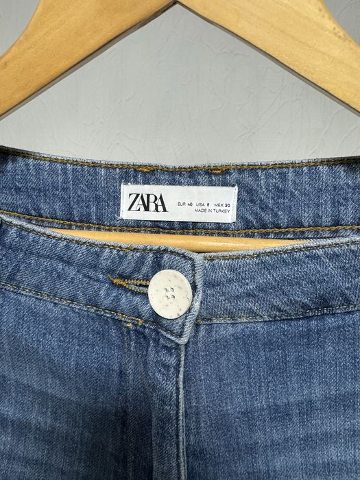 Джинси Zara, голубі, типу кюлоти, мʼякий денім