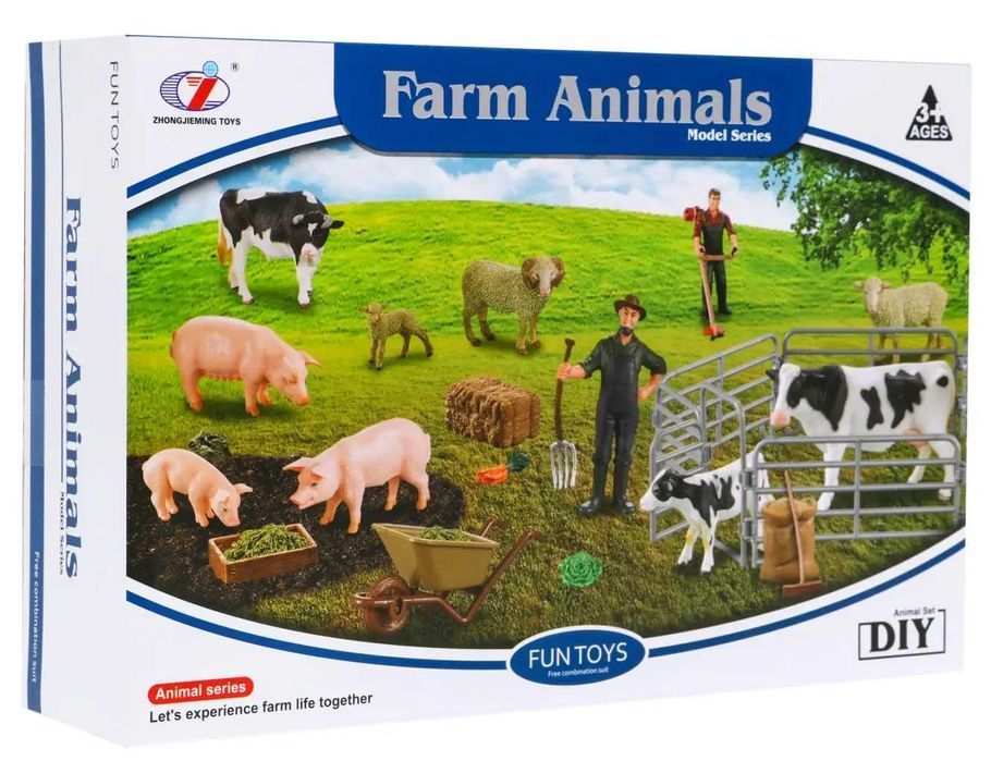 Zestaw farma z figurkami akcesoria rolnicy zwierzęta sprzęt