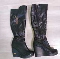Продам шкіряні чоботи ботфорти весна - осінь або на теплу зиму.