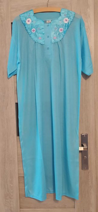 Koszula nocna damska – HAFT – niebieska