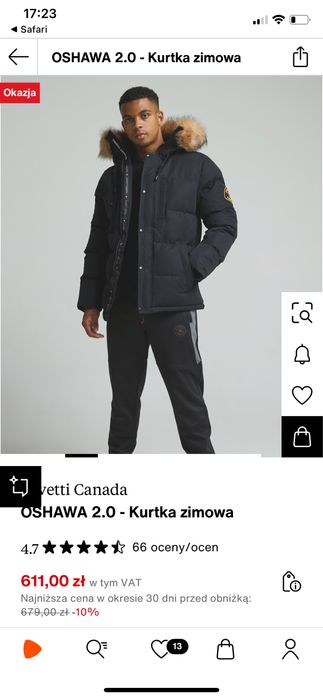 Kurtka zimowa ocieplana męska Zavetti Canada