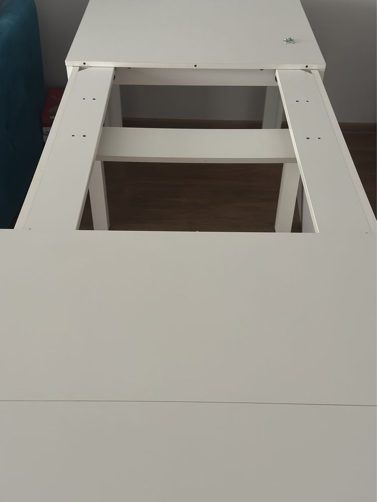 Stół biały rozkładany 160-300x76x90 cm (szer. x wys. x gł.)
