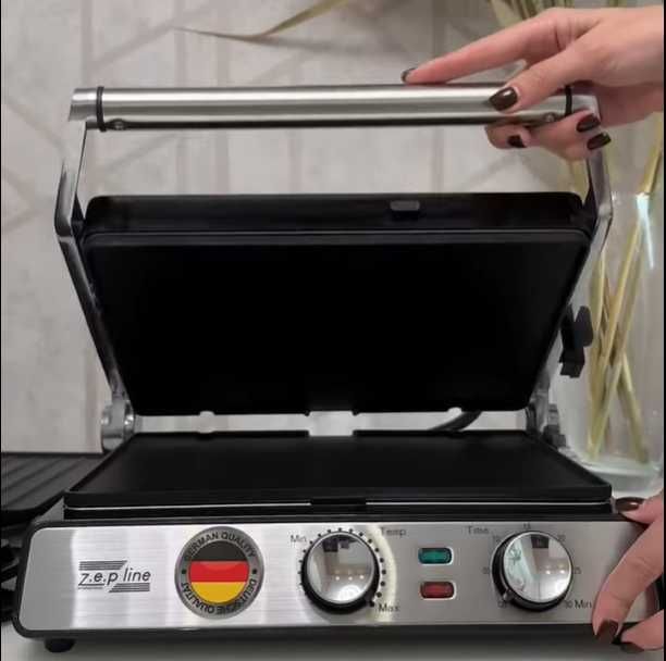 Німецький багатофункціональний пресс гриль вафельниця 3 в 1 Zepline