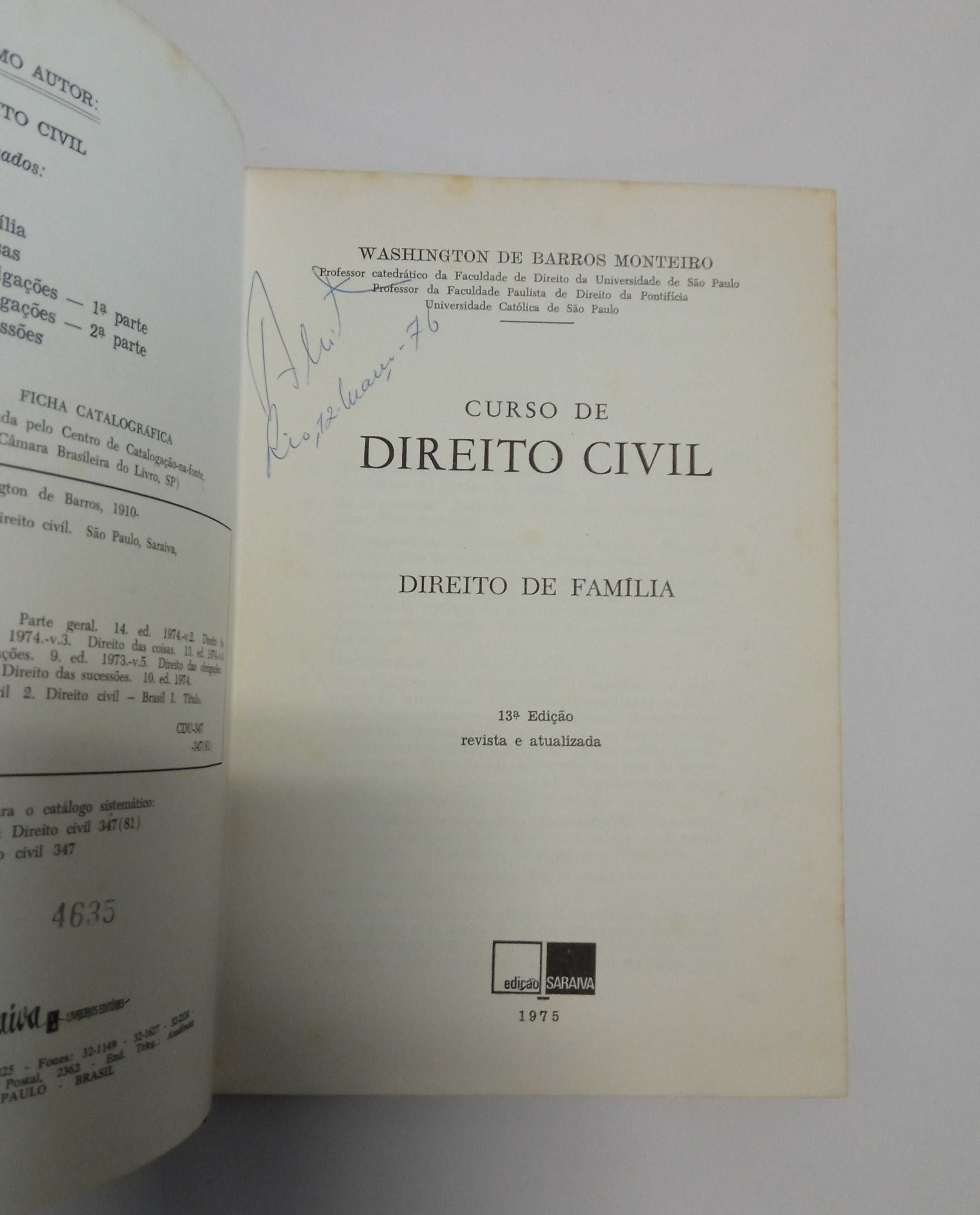 Coleção "Curso de Direito Civil", de Washington de Barros Monteiro