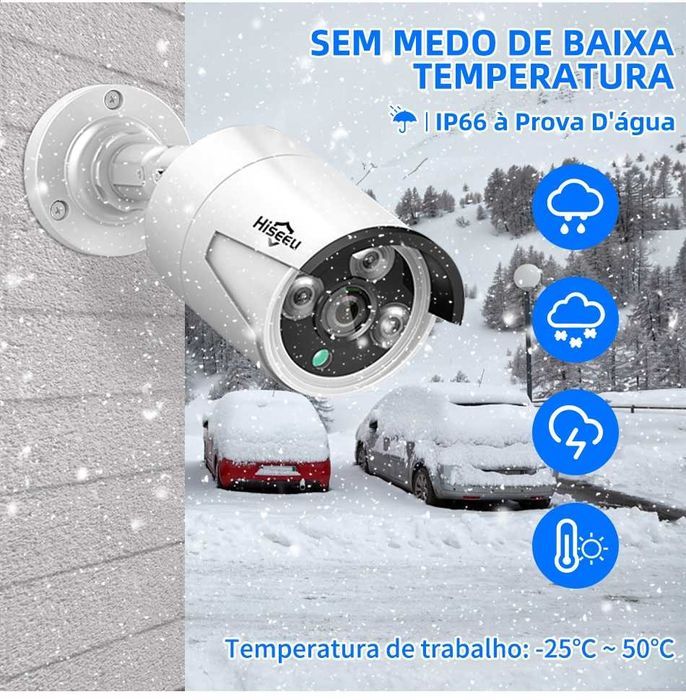 Kit Video Vigilância NVR POE • 4 Câmaras 3MP • Visão Noturna