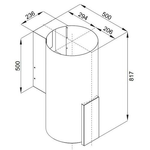 Okap kuchenny VDB Tube P Glass Black