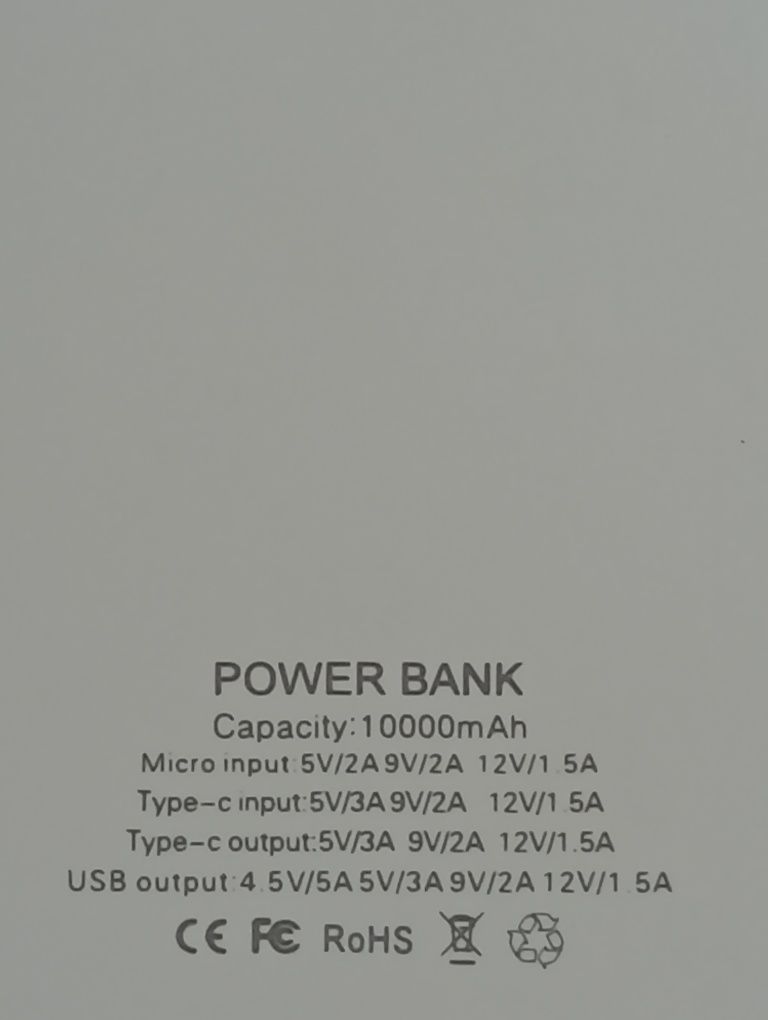 PowerBank 10000mAh- 22,5w-Szybkie Ładowanie/ Quick Charge/BLACK&WHITE