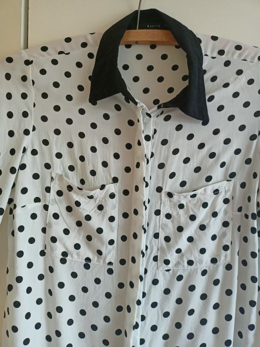 Biała koszula w kropki kropeczki 38 34