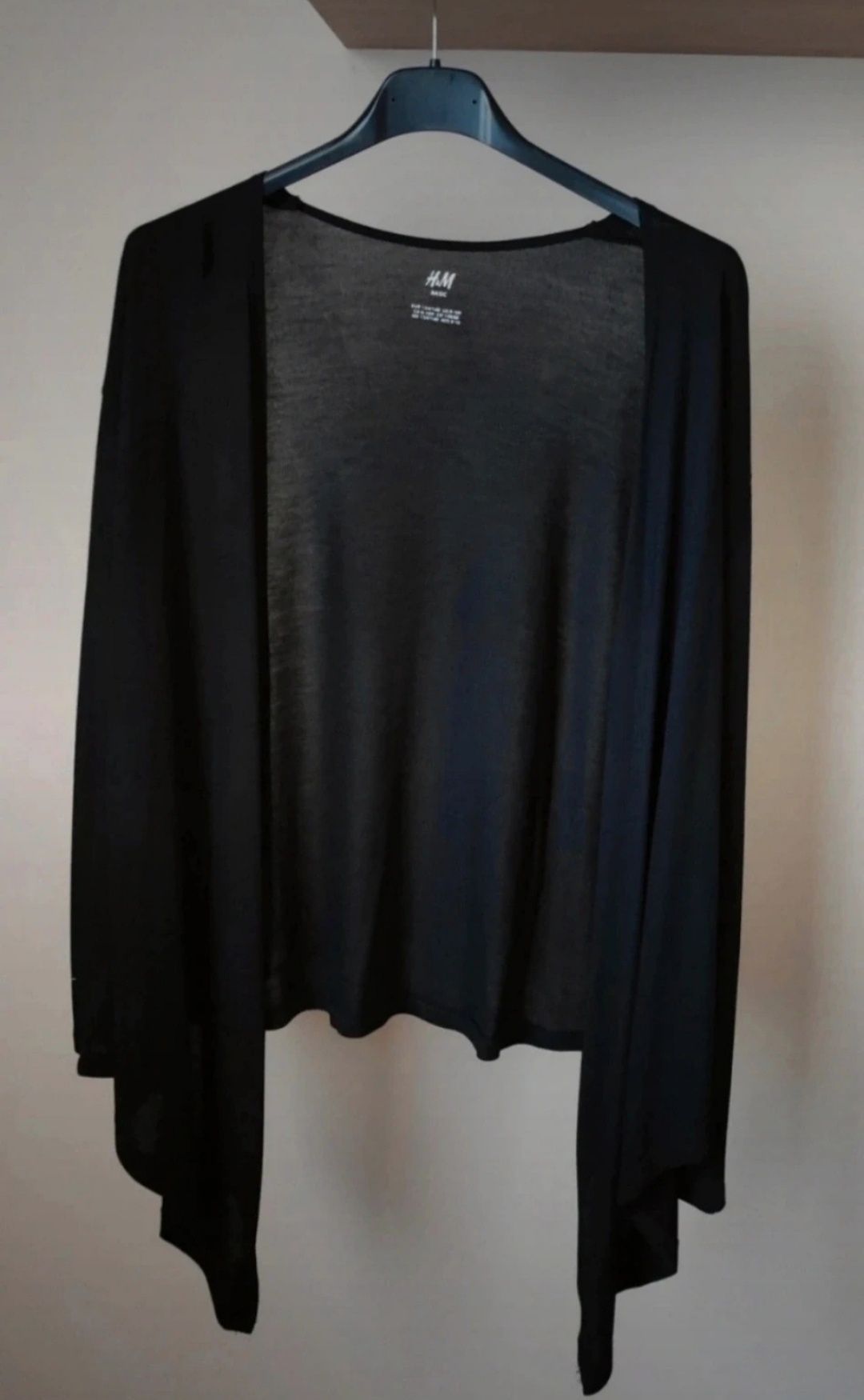 Kardigan czarny XXS 32 H&M sweter narzutka