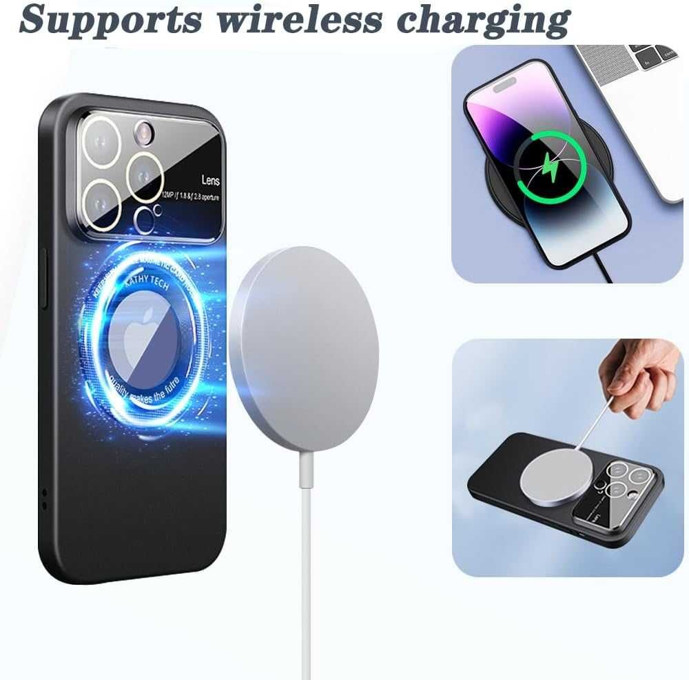 LOKASS etui MagSafe do iPhone 13 iPhone 14 osłona obiektywu niebieskie