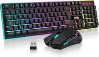 Бездротова клавіатура та мишка RedThunder K10 з RGB (англійська розкл)