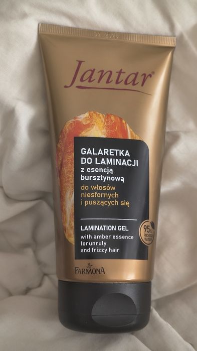 Jantar galaretka do laminacji włosów niesfornych i puszących się