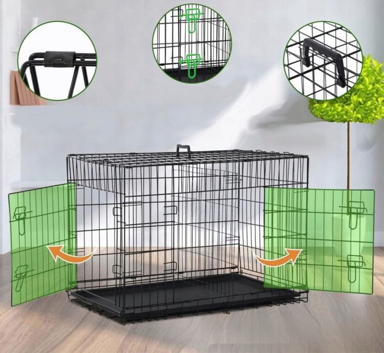 Metalowa Klatka Kojec dla dużego Psa Zwierząt TRANSPORTER 107x69x75 cm