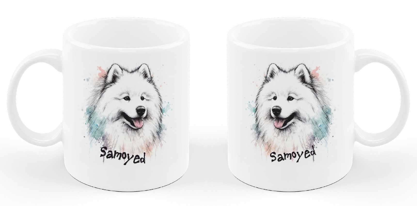 Kubek Pies Samoyed ceramika 330 ml napis