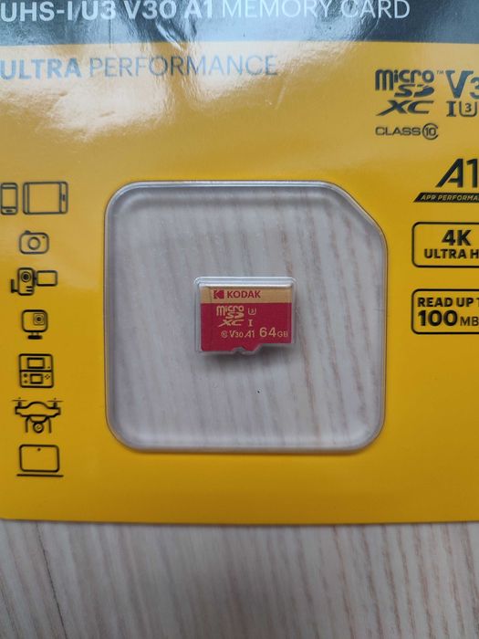 Карта пам'яті Kodak micro SD 64Gb U3 A1 class 10