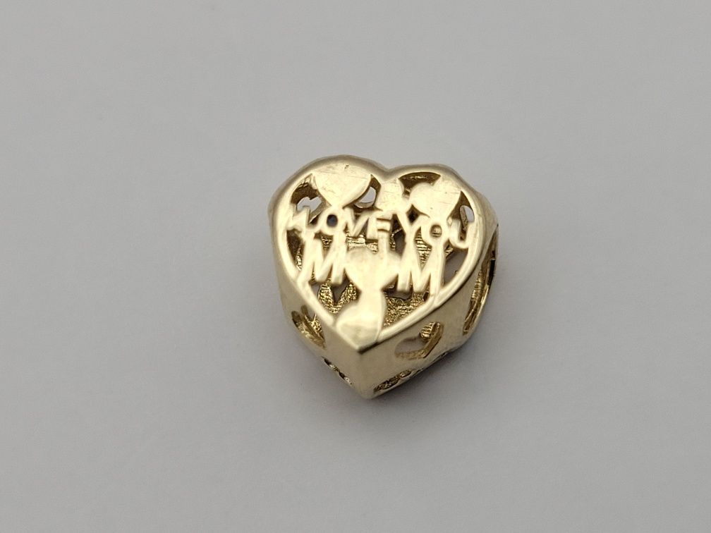 Nowy złoty charms złoto próba 585, miłość serce matka