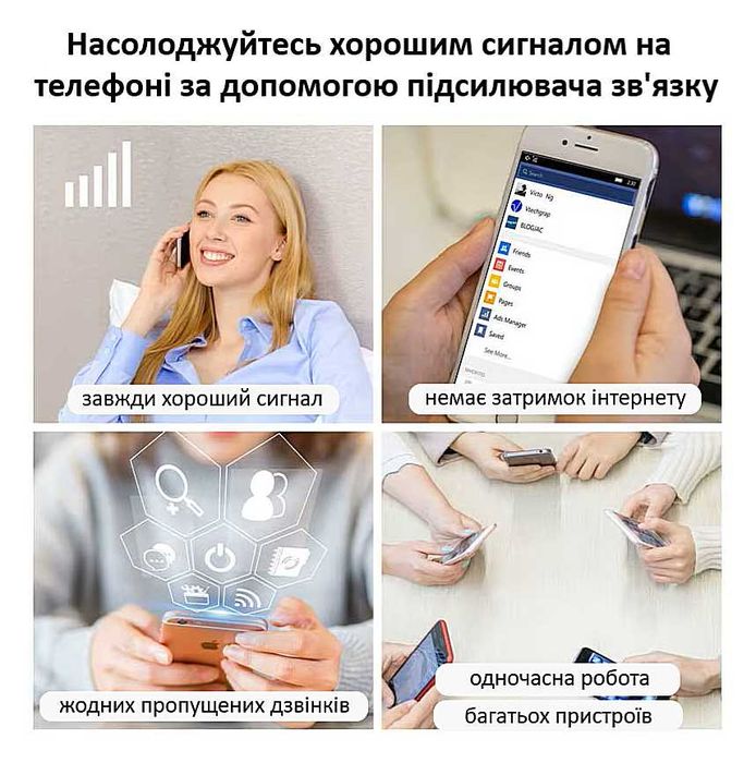 Репитер Lintratek 900+1800+2100 Усилитель связи GSM, интернета 4G LTE