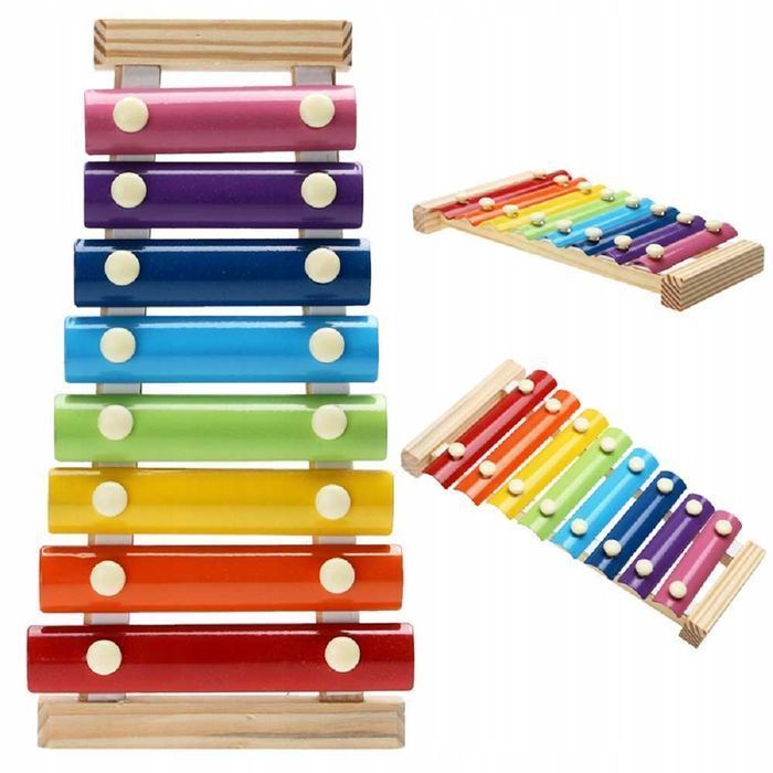 Cymbałki drewniane dla dziecka kolorowe edukacyjne
