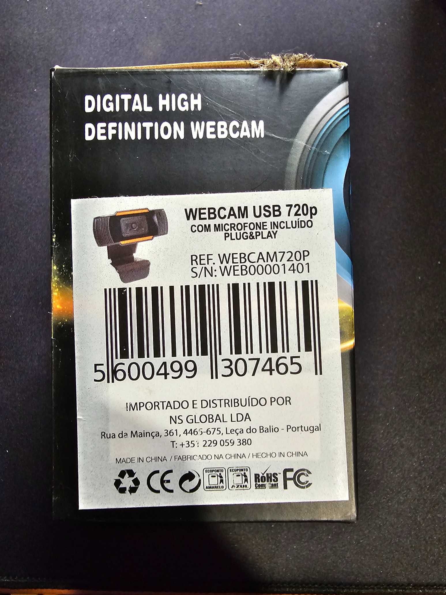 Webcam USB 720p com microfone incluido (Plug&Play)