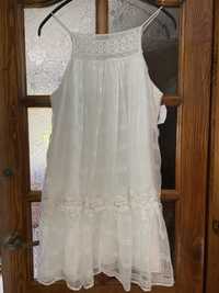 Sukienka biała letnia koronkowa Zara