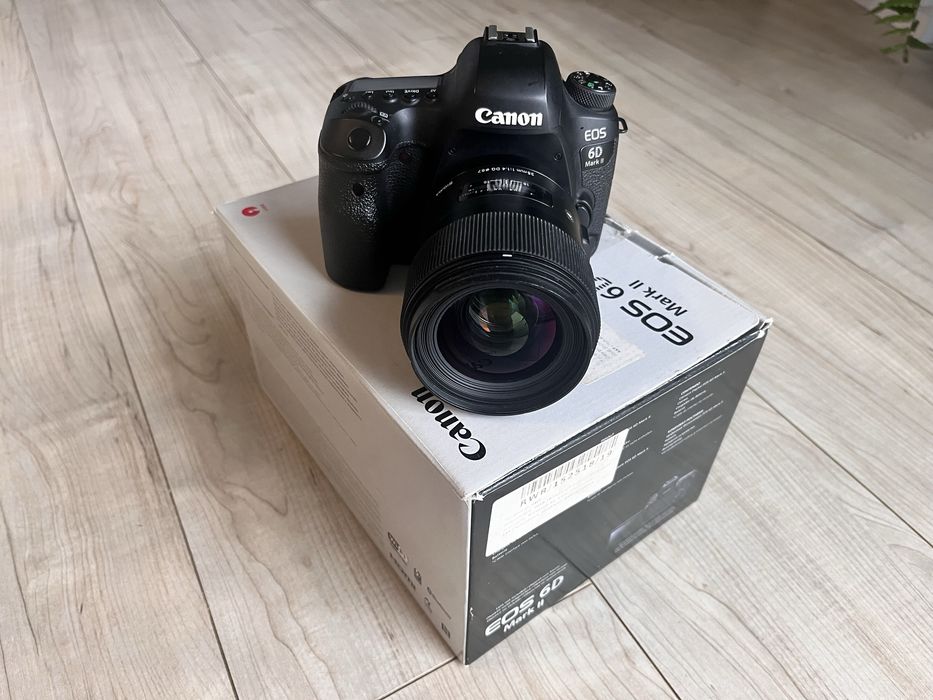 Aparat Canon 6D mark II 44000 zdjęć i obiektyw Sigma 35mm 1.4 DG