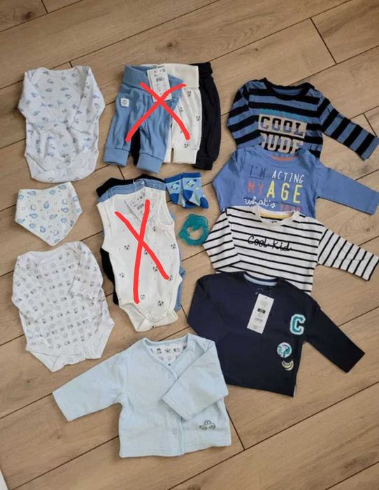 Zestaw dla chłopca 62 0-3 H&M Smyk paka niemowlęce wyprawka