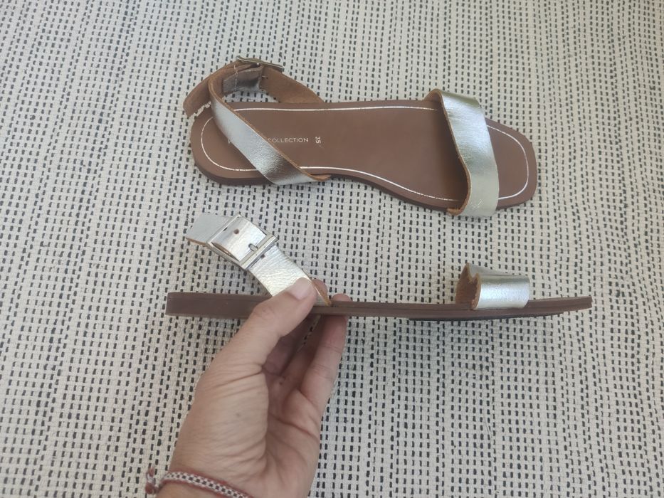 Sandálias novas em pele P&B 35